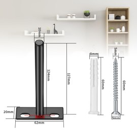 4 Pcs Floating Shelf Brackets, Heavy Duty Hidden Shelf Brackets, Invisible Concealed Shelf Support Brackets Wall Mounted for Wood Cabinet Furniture Shelves Decoration (12.4x6CM/4.88x2.36 Inch)