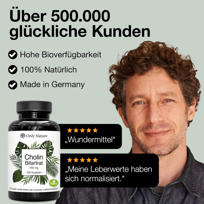 Only Nature High-dose choline 700 mg - 120 liver capsules