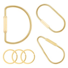 Key Chain Brass Carabiner Keychains Holder Organizer Key Rings Car Keys Clip Keyring Accessories for Women Men,Gold Assorted