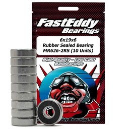 FastEddy Bearings 6x19x6 Rubber Sealed Bearing MR626-2RS (10 Units)