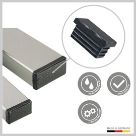 NIMA PARTS: 4 x Lamellar Plugs, Rectangular, Made in Germany, Plastic Plugs as Protection for Pipe Cover (25 x 12 mm)