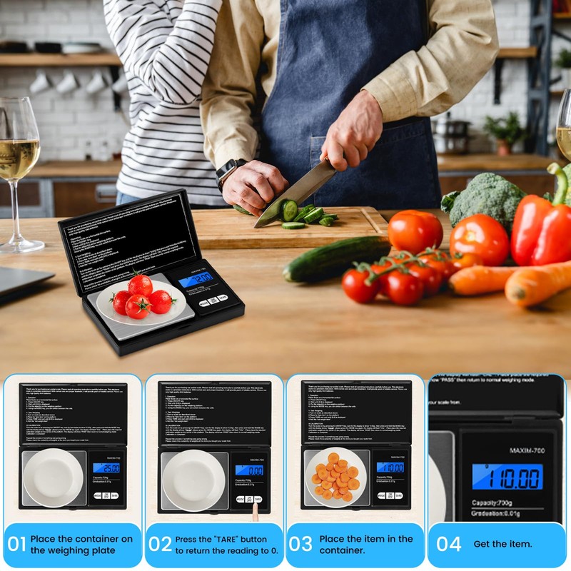 Oderra 700g/0,01g Bilancia Precisione Tascabile LCD