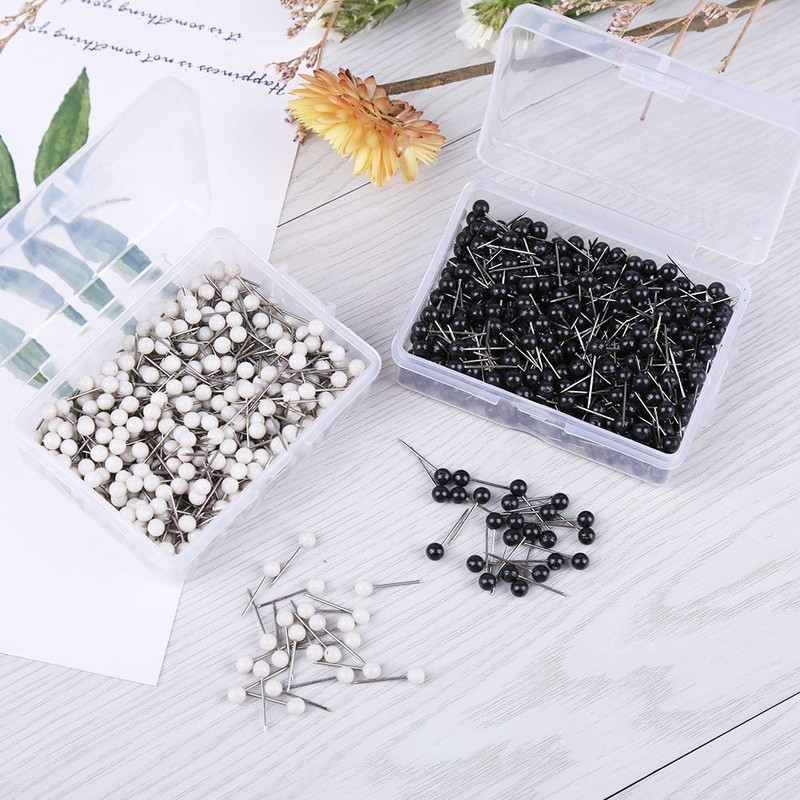 1000 Pieces Pins Set, 2 Colours Push Pins, Head Pins