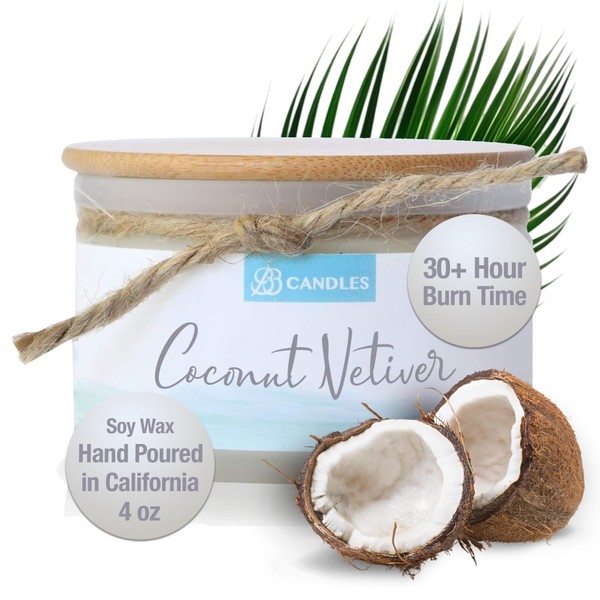 BB Candles Coastal Essentials Natural Soy Hand Poured Candle, Coconut