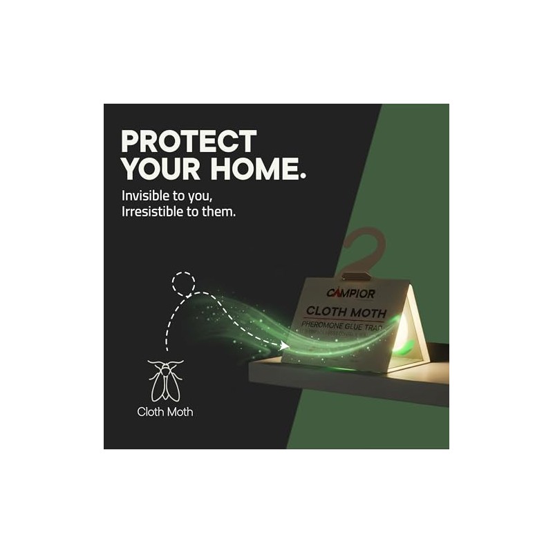 Clothing Moth Traps with Pheromones (8 Pack) Non‑Toxic, Sticky Glue