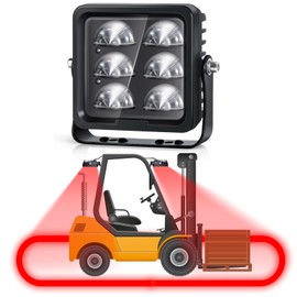 Forklift Safety Light with Red Arc Warning Zone,30W LED Pedestrian Warning Light with Adjustable Mounting Bracket for Warehouse and Industrial Use, Enhances Workplace Safety,DC 10-110V