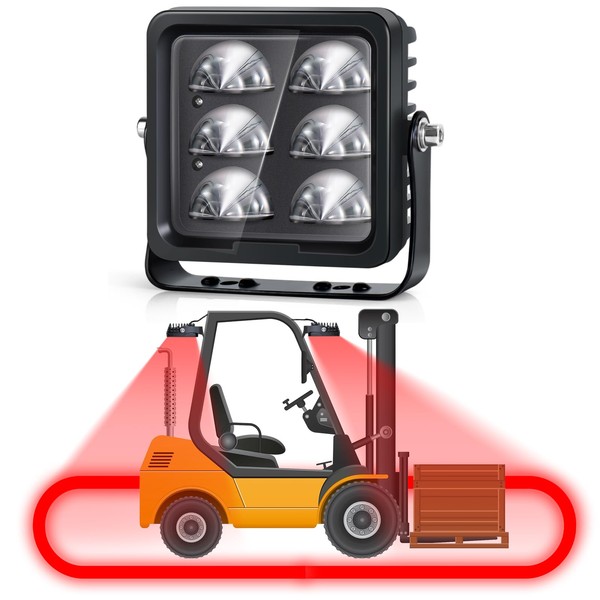 Forklift Safety Light with Red Arc Warning Zone,30W LED Pedestrian