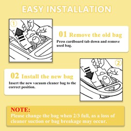 15 Pack Vacuum Cleaner Replacement Bags for Kenmore Canister Type C/Q 5055 50555 50557 50558 and Pana·sonic Type C-5 C-18 Series