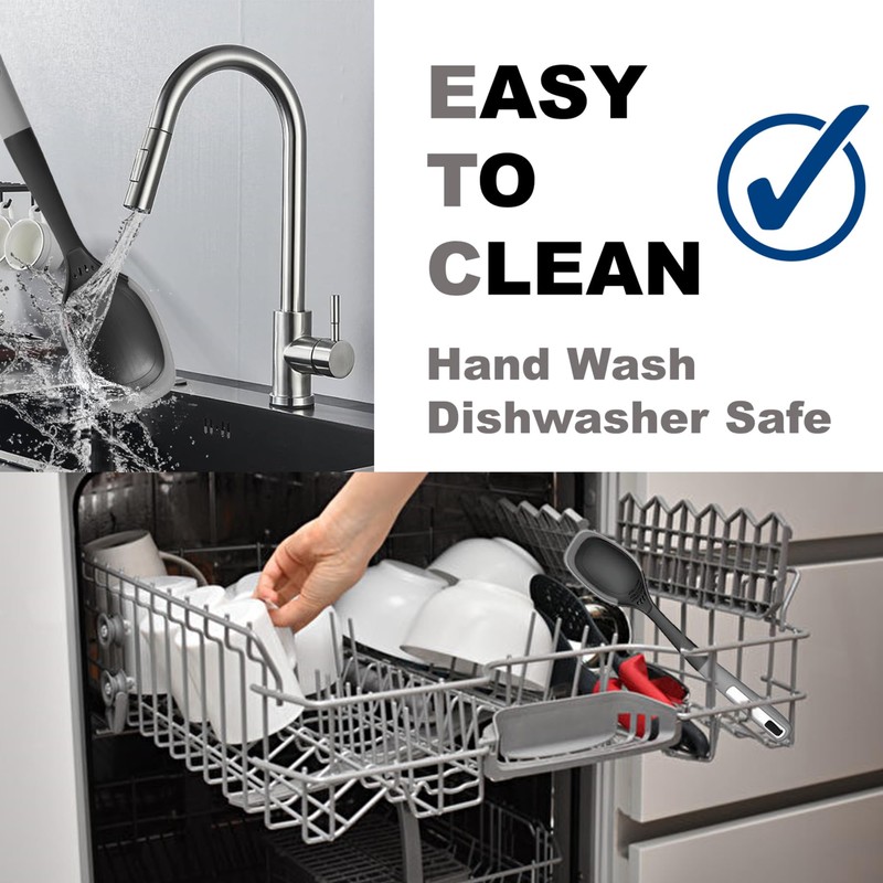 Multi-Functional Silicone Edge Cooking Spoon with Herb Stripper & Engraved