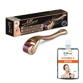Derma Roller 0.5mm Vitamin C Serum Set Kit 540 Titanium Microneedles Dermaroller Anti Aging Wrinkles Face Skin Care