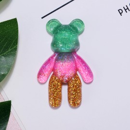 Pocket Bear Hug Keychain, Anxiety Relief Gift for Her Him, Mental Health Positivity Gift for Anxious Friend, Comforting Gifts for Son Daughter Back to School, Green Gold