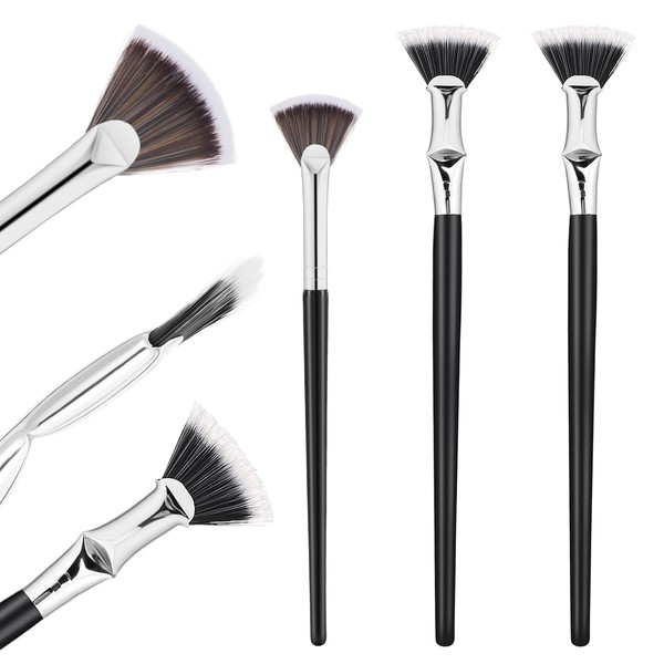 Pack of 3 Mascara Fan Brushes, Foldable Eyelash Brush with