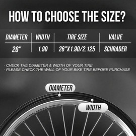 Flexsteep 2 Pack 26" x1.90/2.125 Bicycle Inner Tube & Bike Tubes - 32mm Schrader Valve Butyl Rubber Inner Tube for Mountain & Road Bikes - Includes 2 Tire Levers & Rim Strips