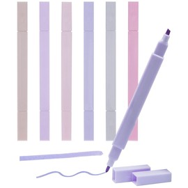 dhaikkkd Colourful double head highlighter pack of 6 highlighter pen tag pen office gadgets brush highlighter marker pastel glow pens