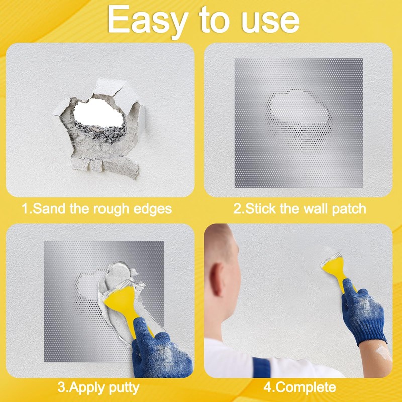 Yaocom 4 Pcs 10 x 10 Inch Drywall Repair Kit