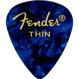 Fender Premium Celluloid Guitar Picks 351 Shape, Blue Moto, Thin, 12-Pack