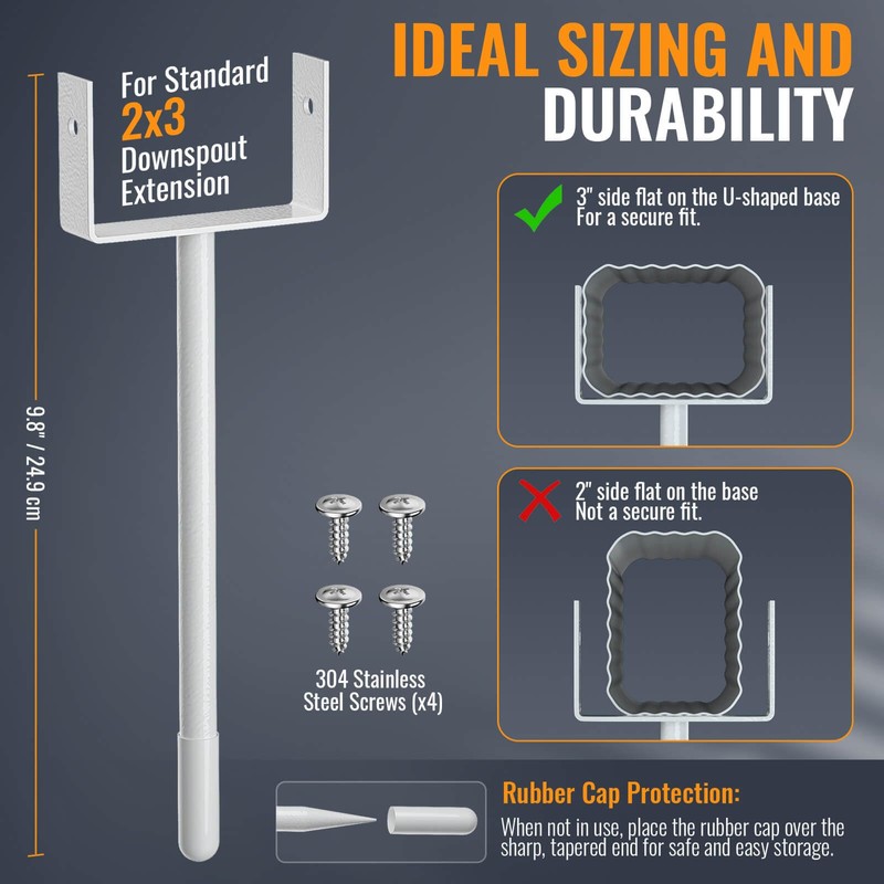 UPVONT 2x3 Downspout Extension Bracket, Gutter Downspout Holder 2x3 Horizontal,