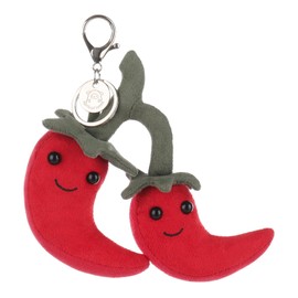 Apricot Lamb Passionate Chili Plushies Cute Keychain, Soft Stuffed Plush Keychain Toys for Kids' Backpack, Purse, Red 5.2 Inches