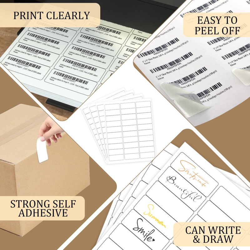 Address Labels for Inkjet Printers 1" x 2-5/8", Pack of
