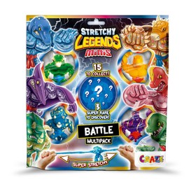 CRAZE Stretchy Legends Minis Multipack Battle - 5 x Elastic Action Figures for Children, Sticky & Stretchy Superhero Figures to Collect