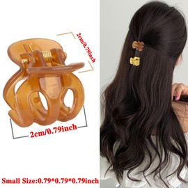 MOTIBACK Pack of 60 Mini Hair Clips, Beige, Yellow, Brown, Small Hair Clip for Women and Girls, Non-Slip Design, Lightweight Material