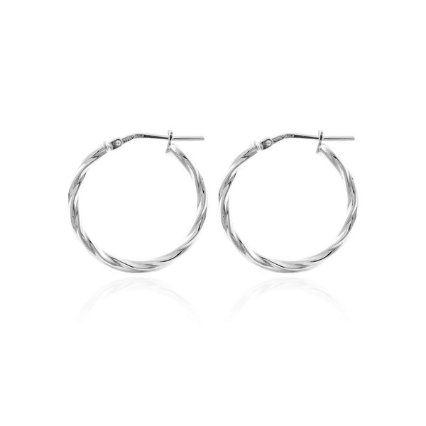 Mondepetit - 925 Sterling Silver Twisted Hoops shine earrings 24x2
