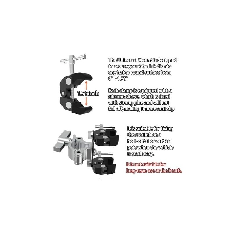 FlagPole Buddy Starlink Gen 2 Compatible Mount Horizontal or Vertical