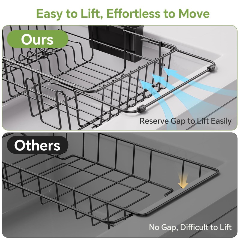 Simple Trending Expandable Dish Drying Rack in Sink, Adjustable Dish