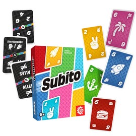 Game Factory 646064 Subito, Fast Card Game, Two Person Game, Family Game for 2 to 4 Players, from 8 Years
