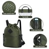 WANDF Drawstring Backpack Sports Gym Bag with Shoes Compartment, Water-Resistant