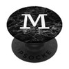 Cute Letter M Monogram Initial Socket Grip, Black Marble