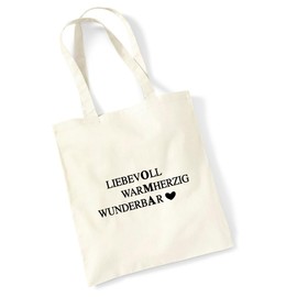 Huuraa Jute Bag Loving Warm Heart Wonderful Grandma Bag Cotton 10 Litres Size for the Best Grandmothers in the World Gift Idea for Friends and Family, natural