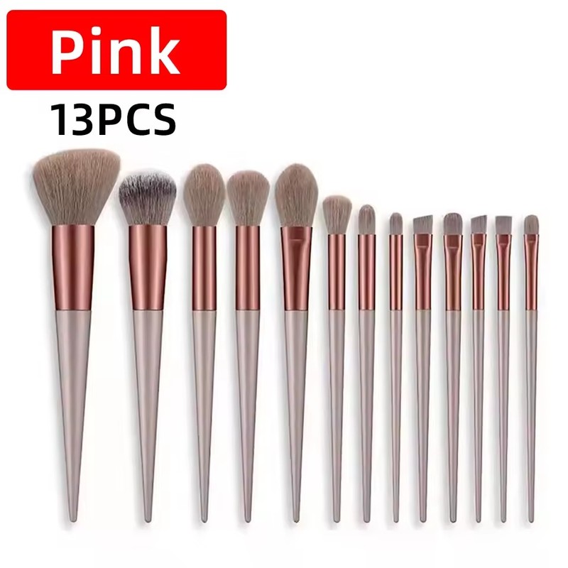 13-Piece Makeup Brush Set for Eyes and Cheeks – Soft