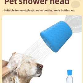 Portable Outdoor Shower for Dogs Bottle Attachment Outdoor Sprayer Accessory for Most Plastic Water Bottles for Bathing Pets During Outdoor Activities, Hiking and Camping. (Blue)