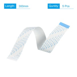 sourcing map Flat Cable 24 Pins 1.0 mm 300 mm for 3D Printer Camera Connection B Type Pack of 5