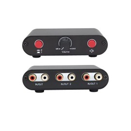 2-Way RCA Stereo Audio Switch Input Signal Source Switcher Selector Splitter Box（2 in 1 Out / 1 in 2 Out）-RC21