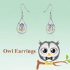 WINNICACA Owl Earrings for Women 925 Sterling Silver Owl Dangle