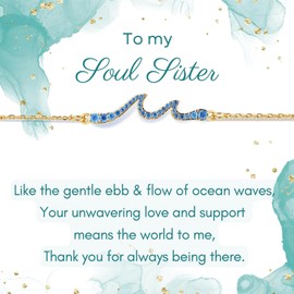 SilverLining Creation Waves Bracelet for Women – Friendship Bracelets Friendship Gifts for Women, Birthday Gifts for Women Friendship, 18K Gold Plated, 5A Zirconia, Triple-Layered Finish, 6-8'' 10