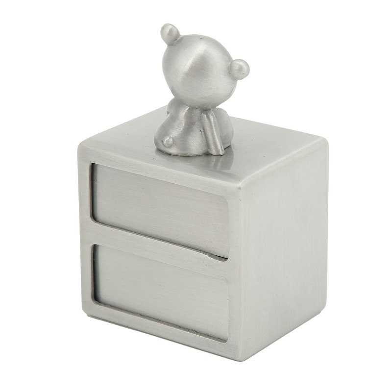 Tooth Box Metal Cute BearShape Storage Case with 2 Drawers