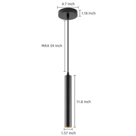 UPZXKJ Modern LED Pendant Light, 10W Dimmable Ceiling Hanging Spotlight Fixture Black Minimalist Aluminum Pendant Lighting for Kitchen Island, Bar Counter, Bedroom, 4000K, ETL Listed, Pack of 3