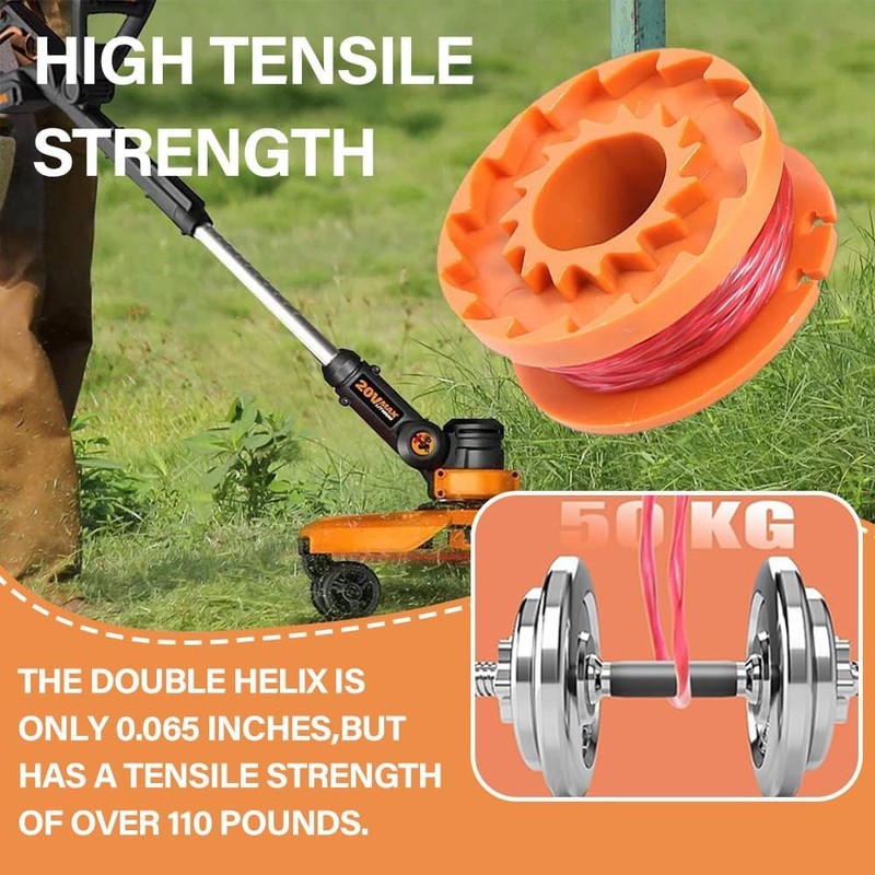 4Pcs Replacement Strimmer Line Compatible with Worx, WA0010 Strimmer Wire