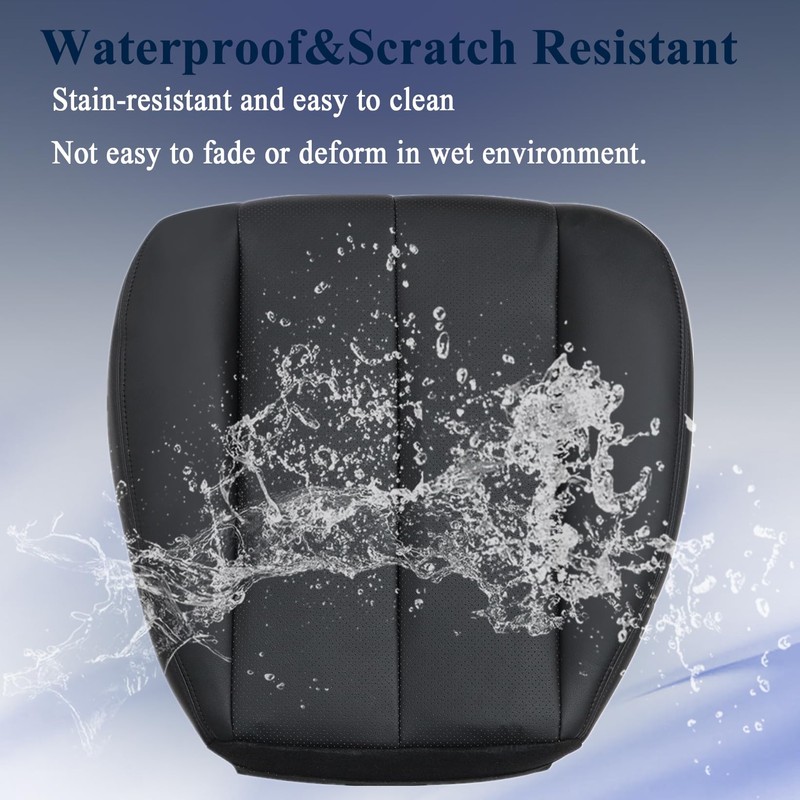 NLQR Front Driver Side Bottom Replacement Seat Cover Black Perforated