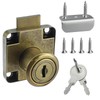SDTC Tech Drawer Lock with Keys and Matching Screws Antique