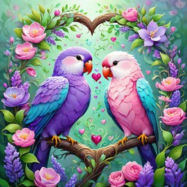 Auremi Birds Diamond Painting Kits for Adults,5D Diamond Art Kits for Beginners,Round Full Drill Animal Diamond Painting Art,DIY Painting by Numbers Diamond Art Painting 12x12 inch