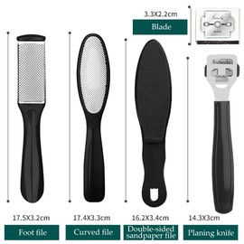 Pack of 10 Foot Care Set, Professional Stainless Steel File Set, Professional Pedicure Tool for Removing Dead Skin and Callus for Women, Men, Salons or Home