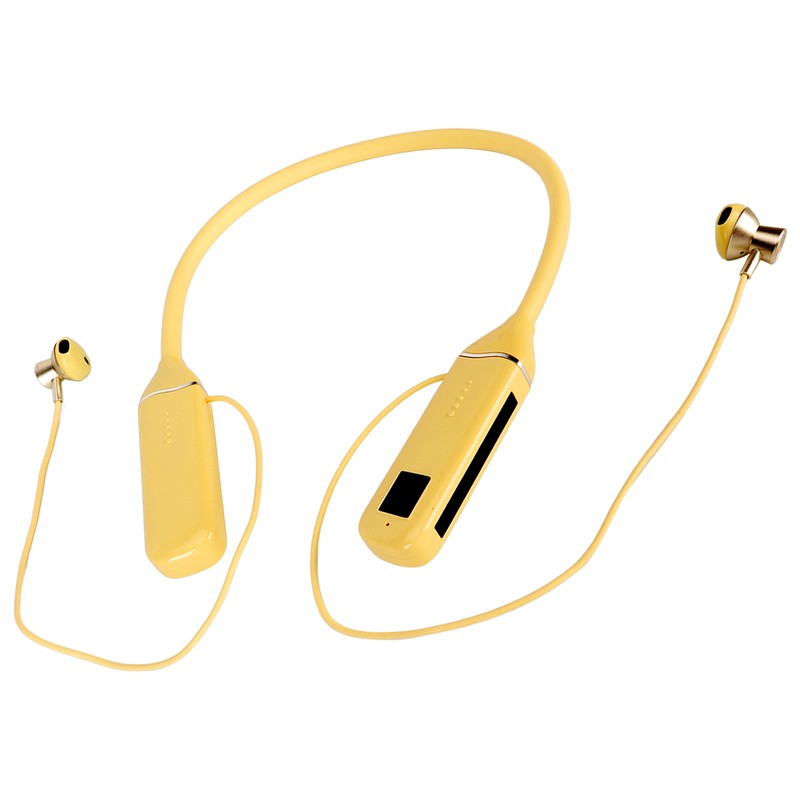 Bluetooth Neckband Headphone LED Power Display Memory Card Playback Magnetic