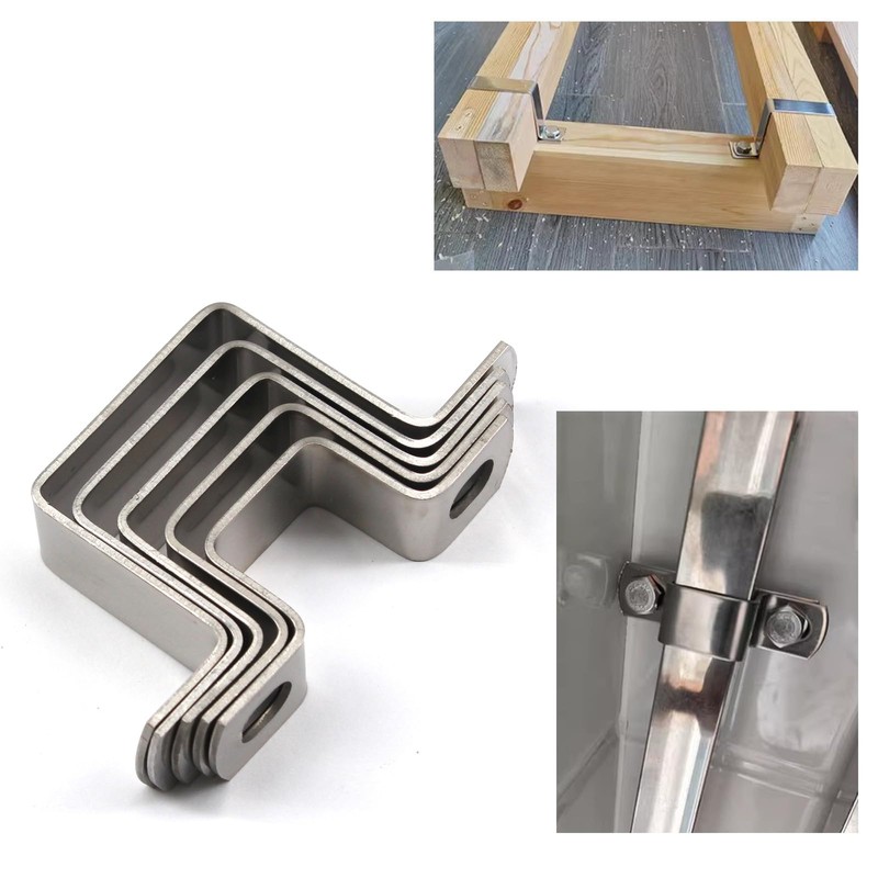 6 Pcs 304 Stainless Steel U Shape Square Tube Clamp