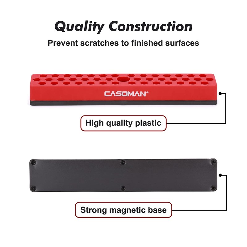 CASOMAN 2PCS 1/4" Hex Bit Organizer with Magnetic Base -