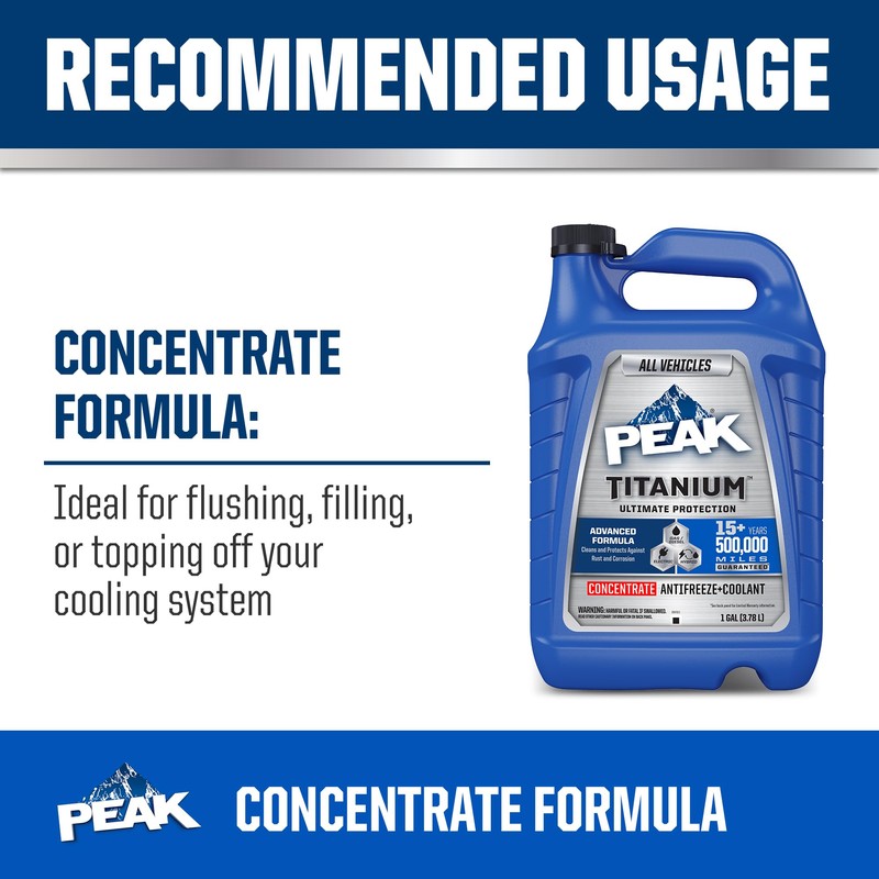 PEAK Titanium Concentrate Prediluted Antifreeze and Coolant for All Engine