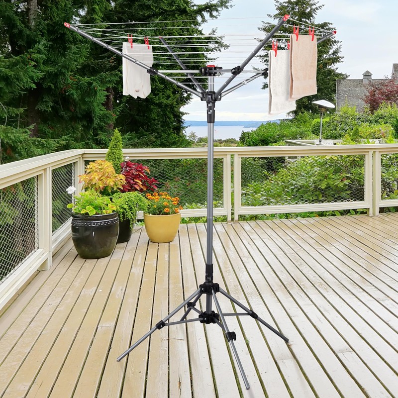 STO STO Portable Umbrella Clothesline, 82 Feet Rotary Drying Rack